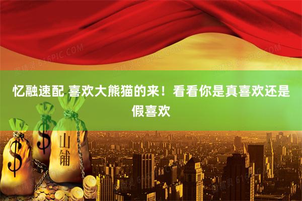 忆融速配 喜欢大熊猫的来！看看你是真喜欢还是假喜欢