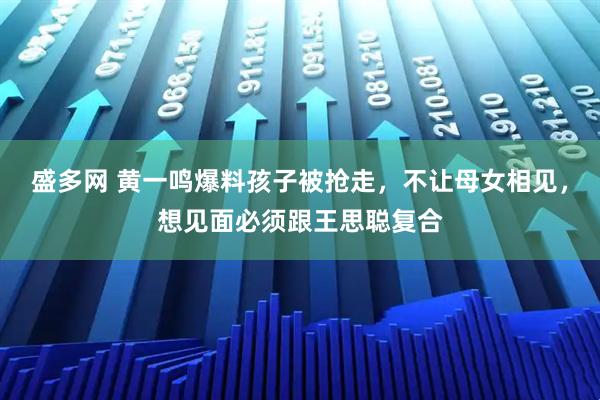 盛多网 黄一鸣爆料孩子被抢走，不让母女相见，想见面必须跟王思聪复合