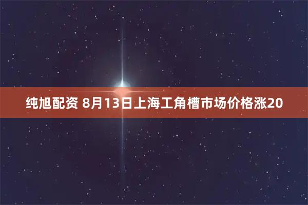 纯旭配资 8月13日上海工角槽市场价格涨20